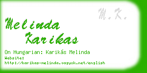 melinda karikas business card