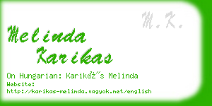 melinda karikas business card